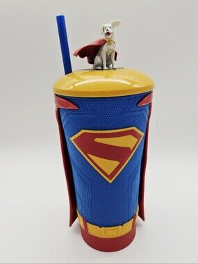 WARNER BROS | Superman Gripper 32 oz collectible movie theatre cup Krypto topper